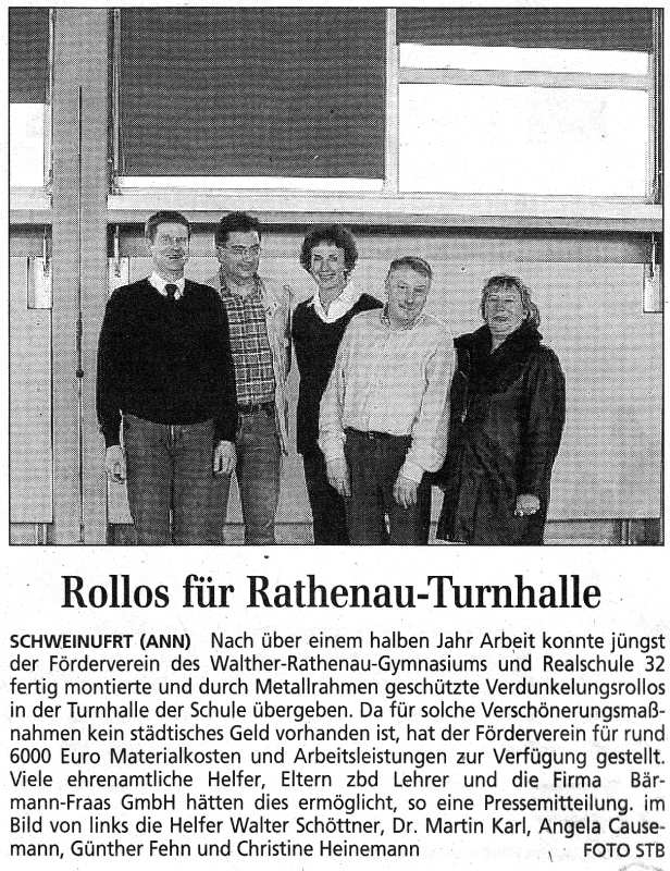 Verdunkelung der Turnhalle